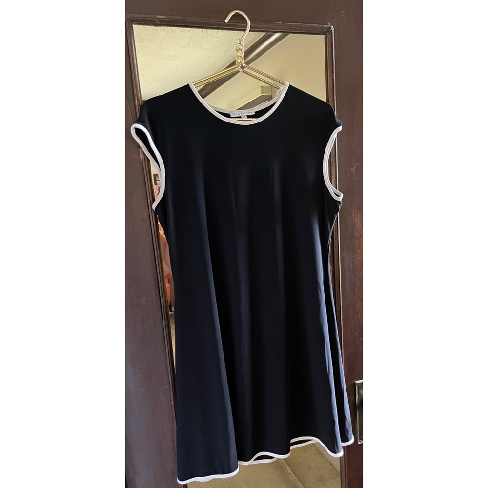 **FREE WITH PURCHASE** Black exercise dress with white trim